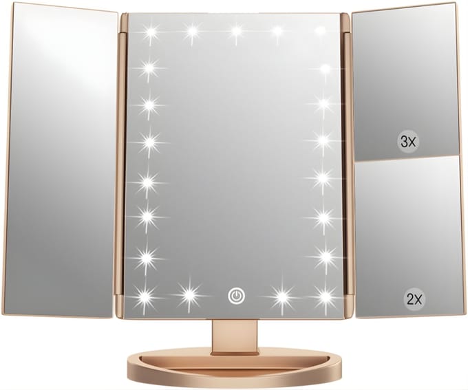 AHD® Vanity Spiegel - Hollywood Spiegel - Bright Beauty Vanity Makeup Spiegel - Goud - 28cm x 18cm x 7cm