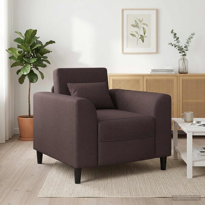 vidaXL - Fauteuil - Donkerbruin - Stof
