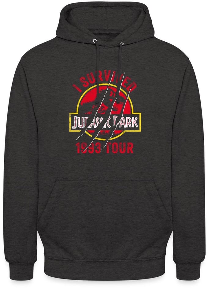 Jurassic Park Bekrast Logo I Survived 1993 Tour Hoodie Unisex