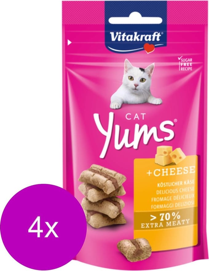 Vitakraft Cat Yums Kaas - Kat - Snack - 4 x 40 g