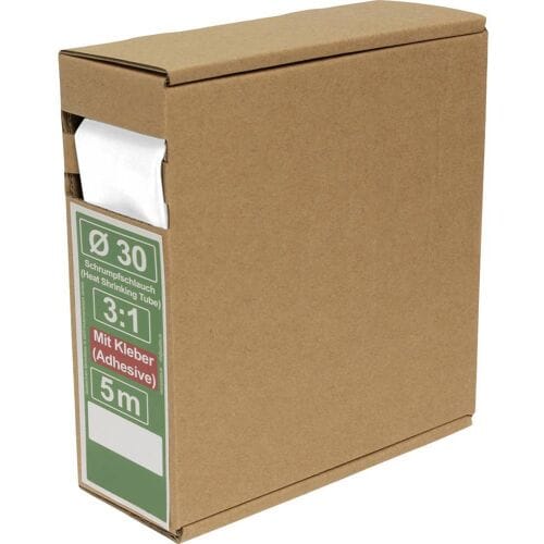 Quadrios 25CA495 Krimpkous met lijm Wit 30 mm 10 mm Krimpverhouding:3:1 5 m