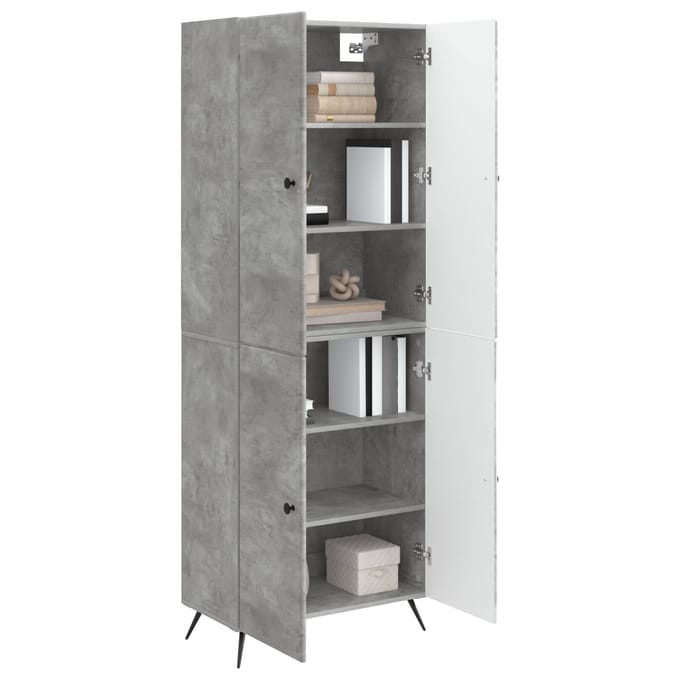 vidaXL - Kast - Set - 2 - st - Betongrijs - Bewerkt - hout