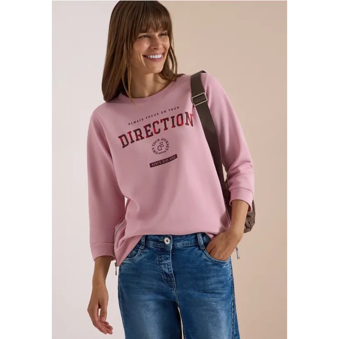 Shirt met 3/4-mouwen, ronde hals en tekst