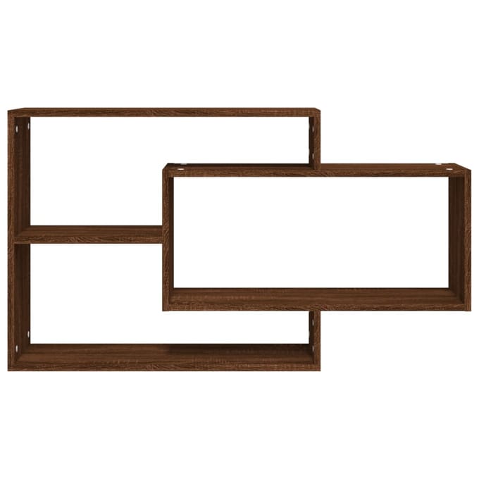 vidaXL - Wandschap - 104x20x58,5 - cm - bewerkt - hout - bruin - eikenkleur