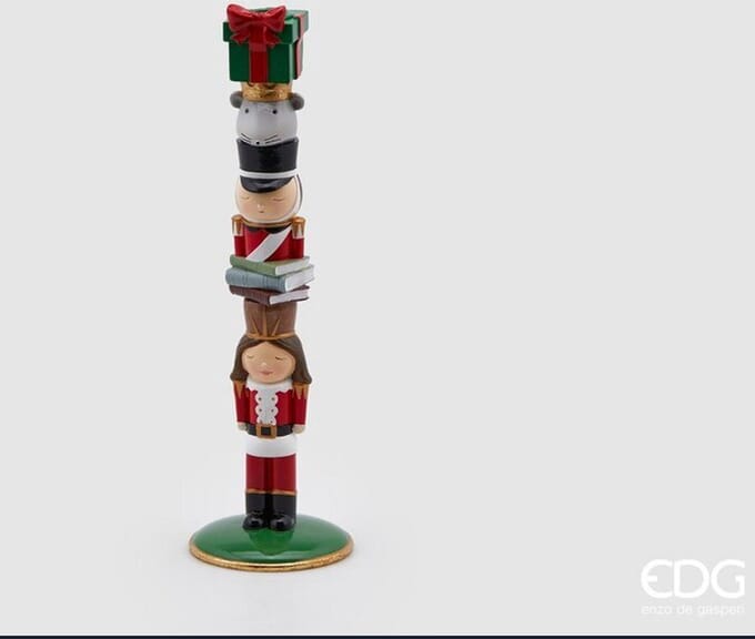 EDG - Enzo De Gasperi Kerst kandelaar speelgoedsoldaatjes met muisje H31