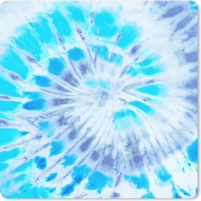 Muismat 20x20 cm - Mousepad Zomer - Tie dye - Blauw - Muismatten