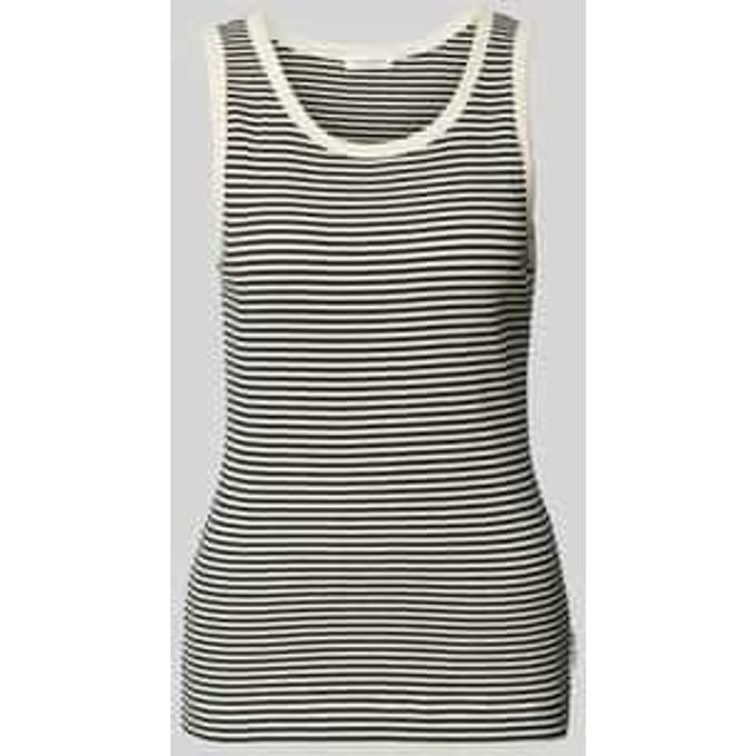Slim fit top in een gestreepte katoenmix
