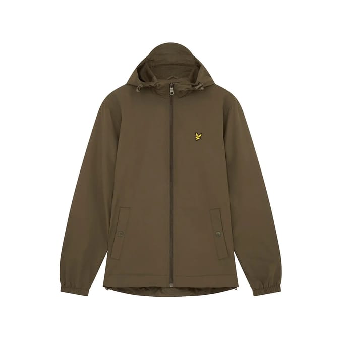 Lyle & Scott jack met rits en capuchon in olijfgroen