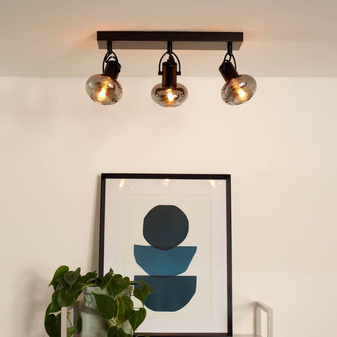 Lucide MADEE - Plafondspot (Plafondlamp) - 3xE14 - Zwart