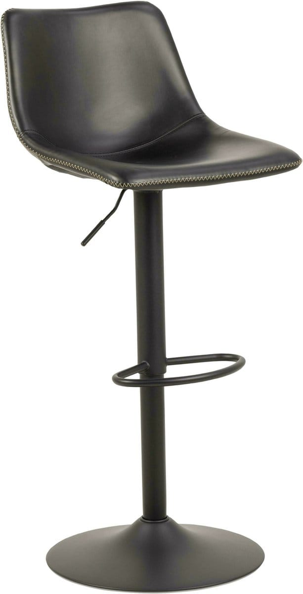Bendt Draaibare Barkruk 'Xanthe' PU, kleur Zwart (zithoogte 61-83cm)