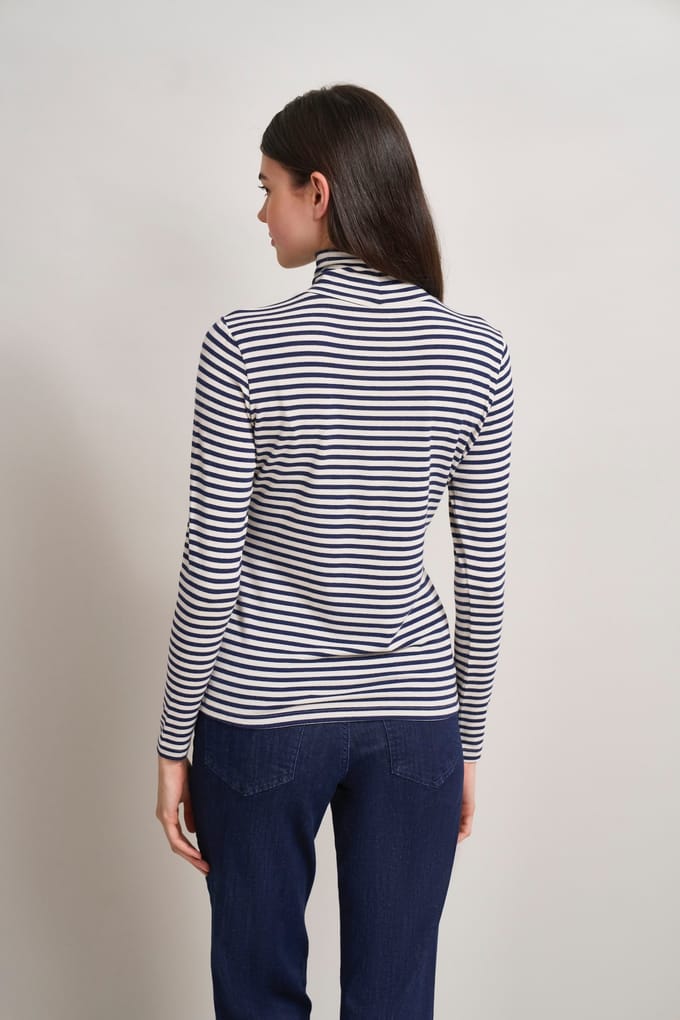 Bugatti Damen Shirt met lange mouwen en strepen