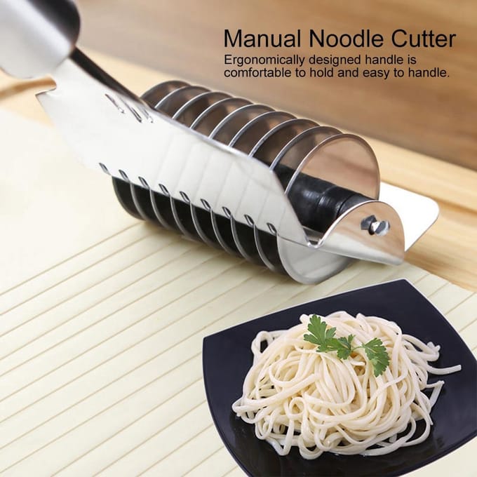 Roestvrijstalen Noedel Raster Roller Deegsnijder Pasta Spaghetti Maker voor Keuken Kookgerei white