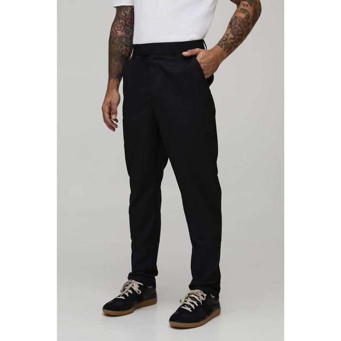 Hoge Taille Slim Toelopende Pantalon Met Gesneden Pasvorm | Black | Size 32
