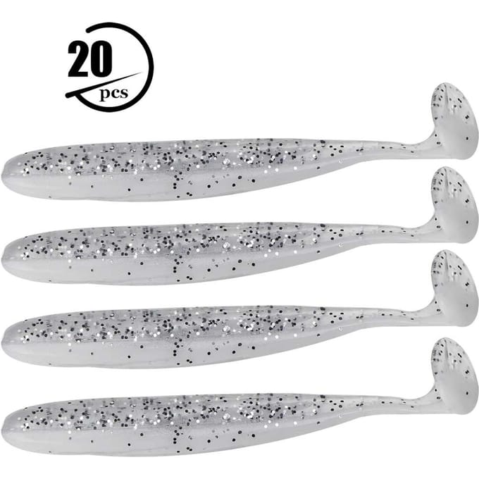 20 STUKS 7.5cm Zacht Plastic Vis Lokkers t staart Grub Worm Aas Visgerei Accessoire(Wit) wit