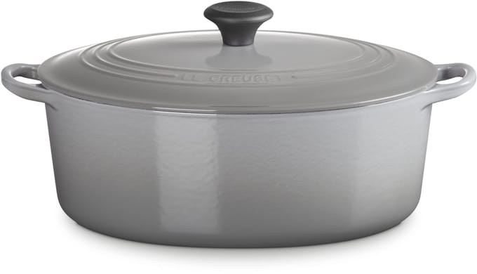 Le Creuset cocotte 31 cm ovaal - Gietijzer - 31 cm - Mist grey