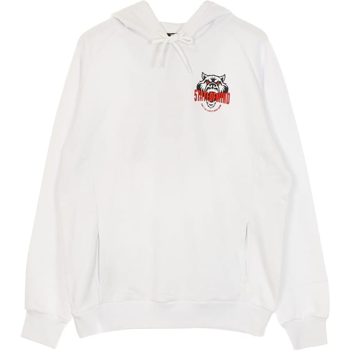 Wolf wit lichtgewicht herensweatshirt met capuchon