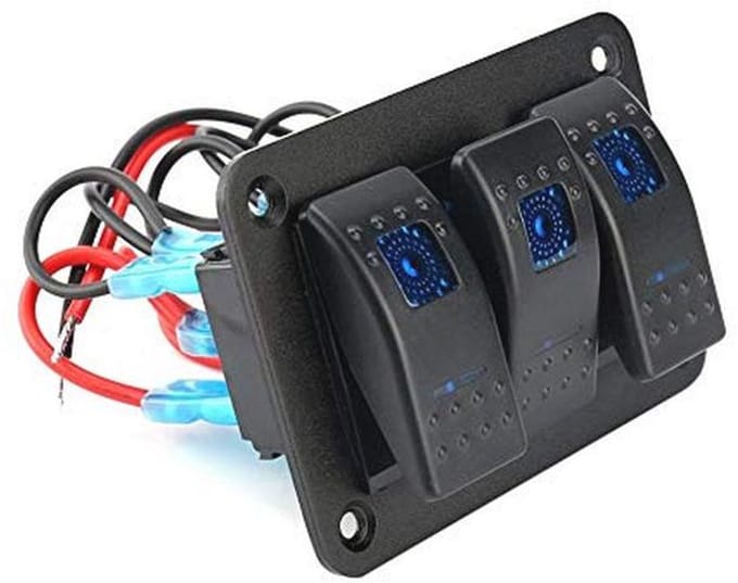 3 Bands Rocker Switch Panel 12-24V met LED Licht voor Voertuigen en Boten