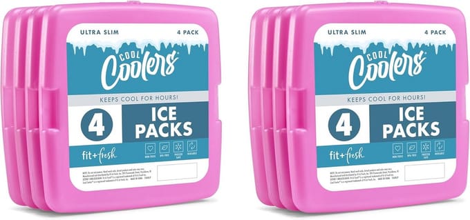 Slanke, Herbruikbare IJspakketten voor Lunchboxen en Tassen - Set van 8