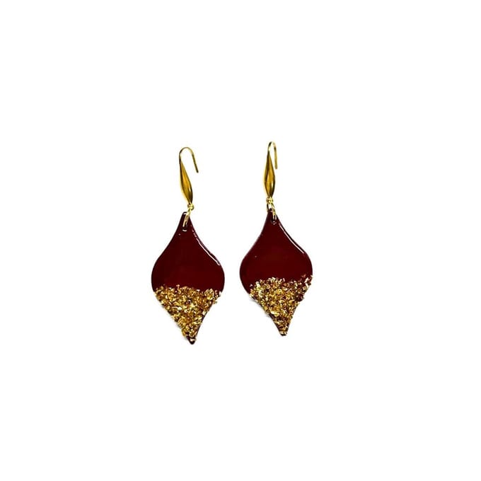 2 Love It Ruby Shimmer -oorhangers - dames - burgundy