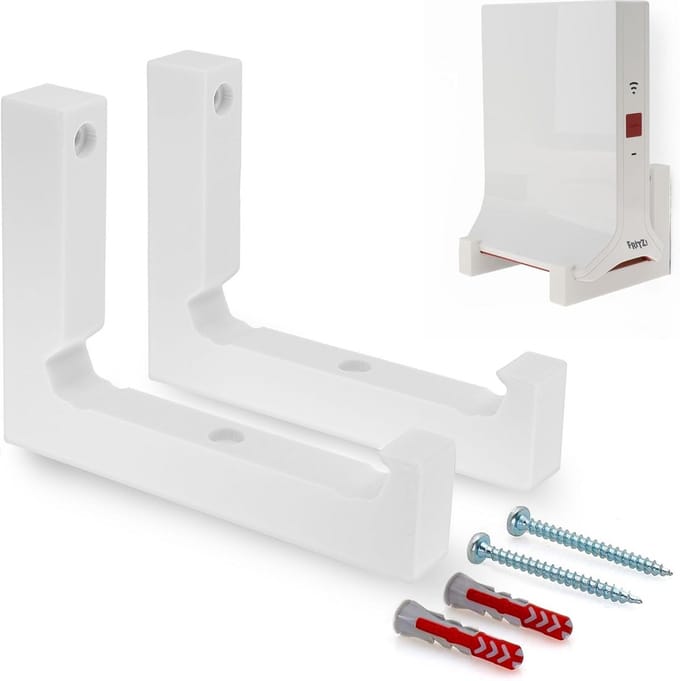 Wandhouder Repeater - Wifi Versterker Beugel - Optimale Wifi Ontvangst - Made in Germany - Tweedelige Set - Wit