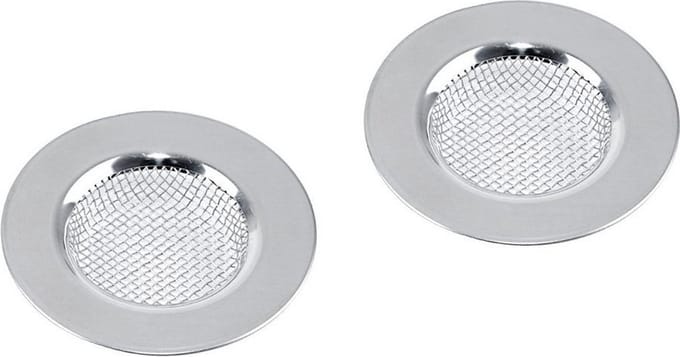 Korfplug Zeef Edelstaal 6,5 cm 2 stuks - Spoelbak - Afvoerplug - Wastafel