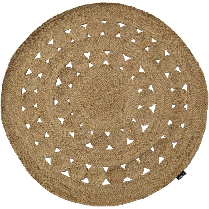 Vloerkleed Roxi rond handgemaakt jute wol | Bakero
