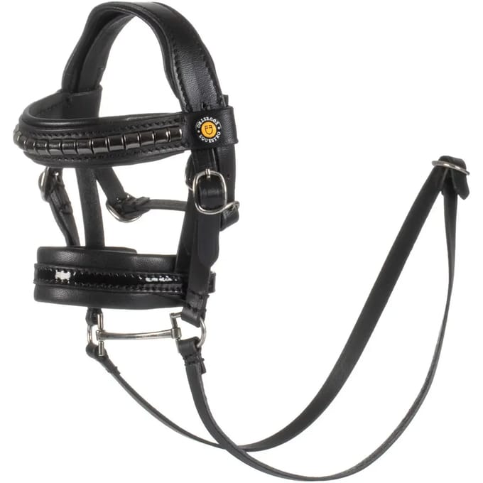 Equestro Leren Hoofdstel Clinchers Toy Horse - Zwart