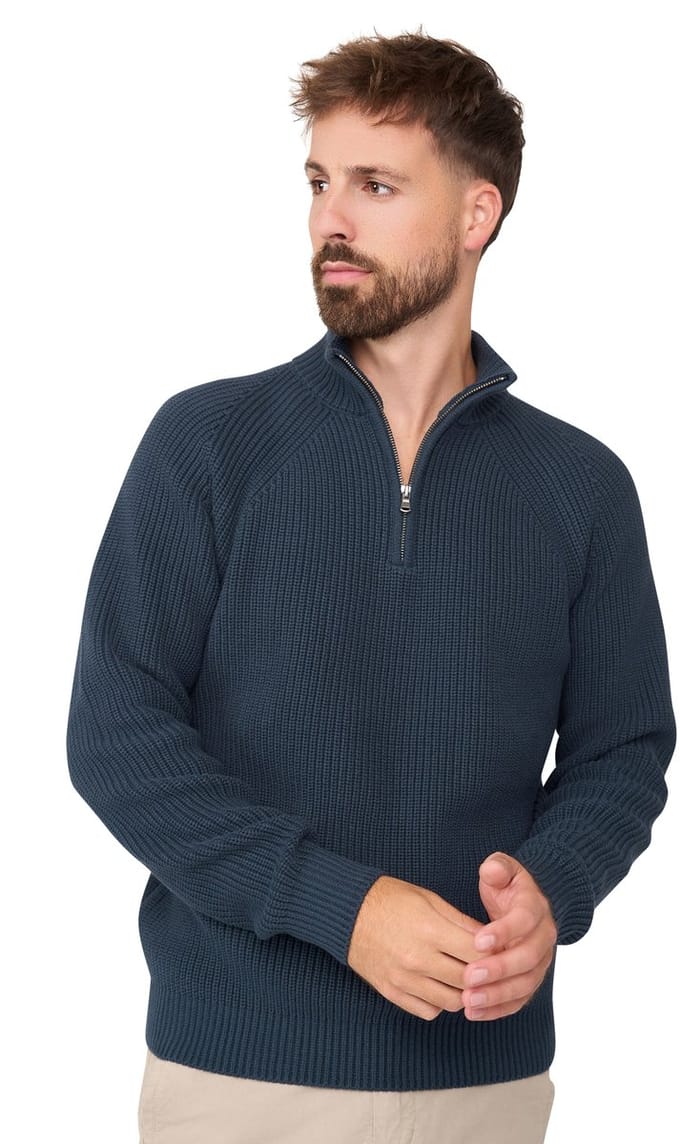 Zipper Pullover Menthon Navy - L - Solution Clothing