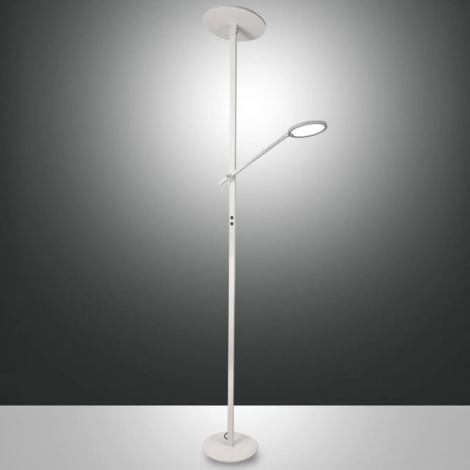 Fabas Luce Regina LED vloerlamp met leesarm, 2-lamps, wit