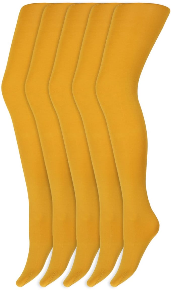 Gekleurde panty’s | Micro | 60 Denier | Merk: Marianne | Maat: S t/m XXL | Kleur: Geel | 5 Paar