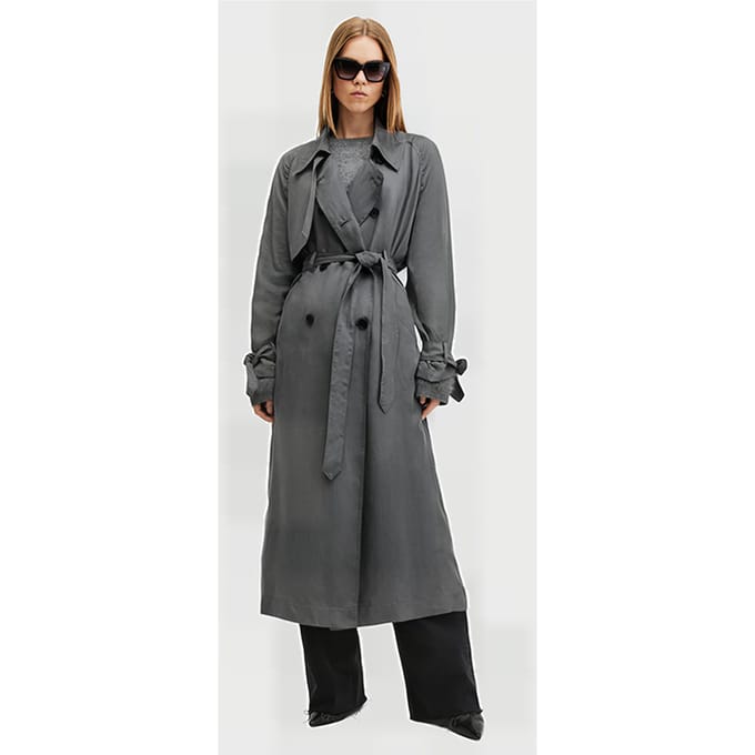 AllSaints Koko Trench Eiffel Grey Taglia: L | Trench Outlet | Donna | Grigio
