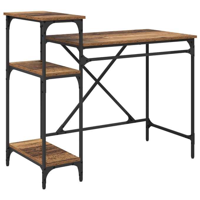 vidaXL Bureau Oud Hout Bewerkt hout 105 x 50 x 90 cm