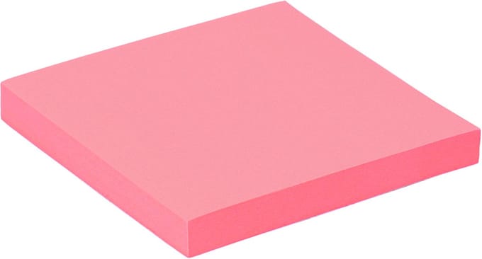 Memoblok Quantore 76x76mm roze 100 vel | 6 stuks