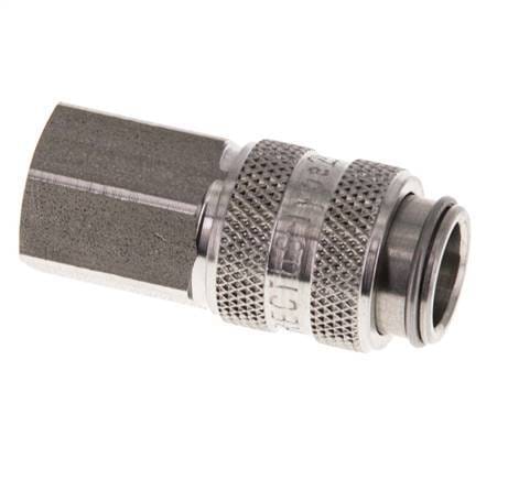 RVS 306L DN 5 Luchtkoppeling Snelkoppeling G 1/8 inch Binnendraad Double Shut-Off - CLS5-F-SSL-SV-P-018