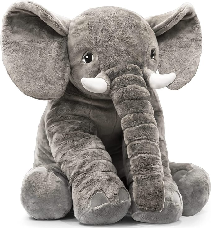 Deryan Luxe Olifant Knuffel - XL - Olifant - Knuffeldier - Grijs