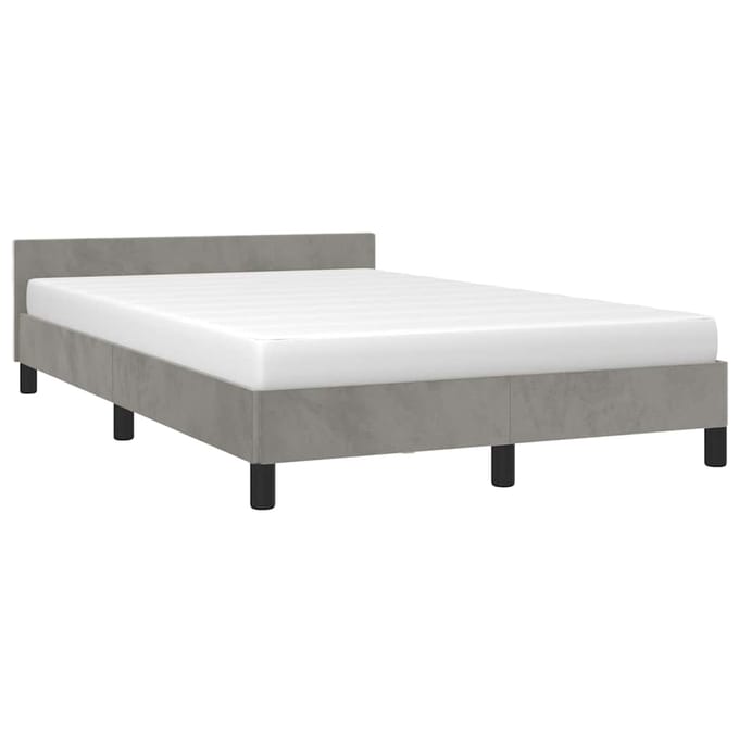 vidaXL - Bedframe - zonder - matras - 120x200 - cm - fluweel - lichtgrijs