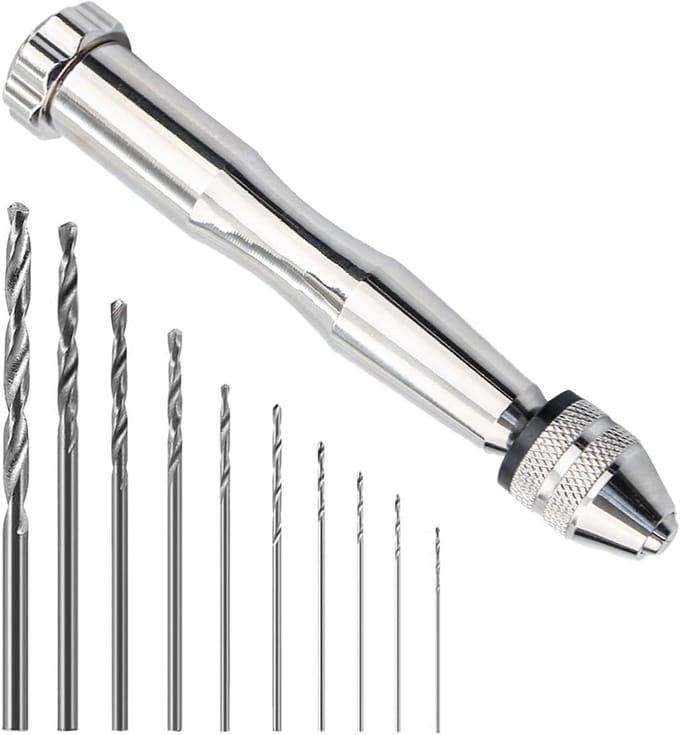 Mini Handboormachine Set met 10 HSS Boren voor Modelbouw, Hout en Sieraden