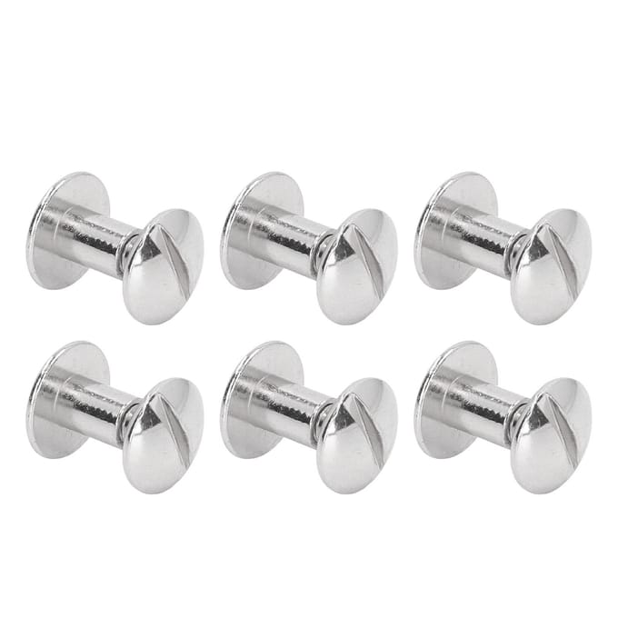 200 Sets Boekbindschroef Uniforme Coating Gebogen Oppervlakken Galvanische Behandeling Boekbinden zilver