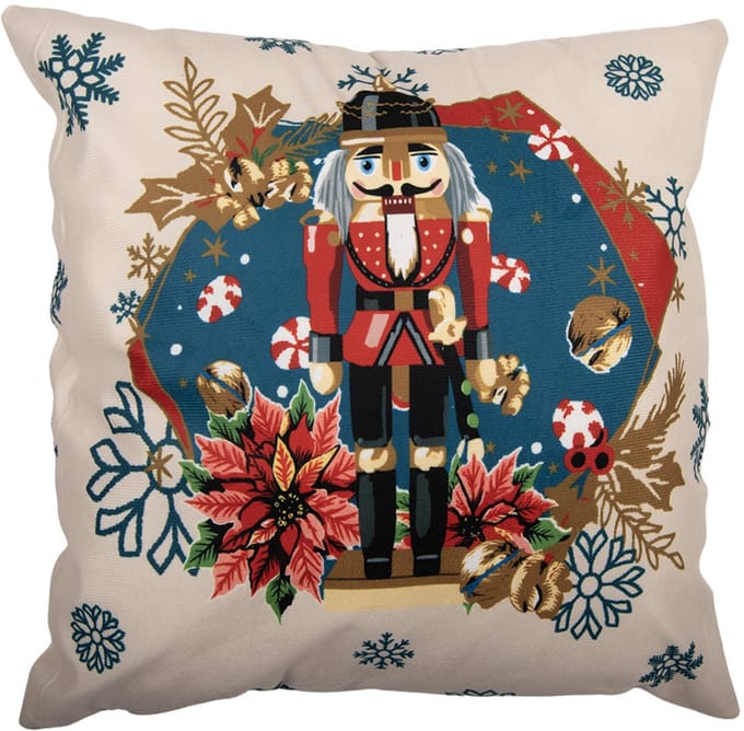 Clayre & Eef Kussenhoes 45x45 cm Beige Polyester