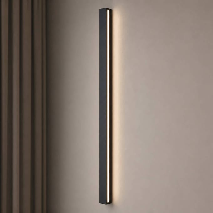 Lucande LED wandlamp Kinsley, 90 cm, zwart, dimbaar, CCT