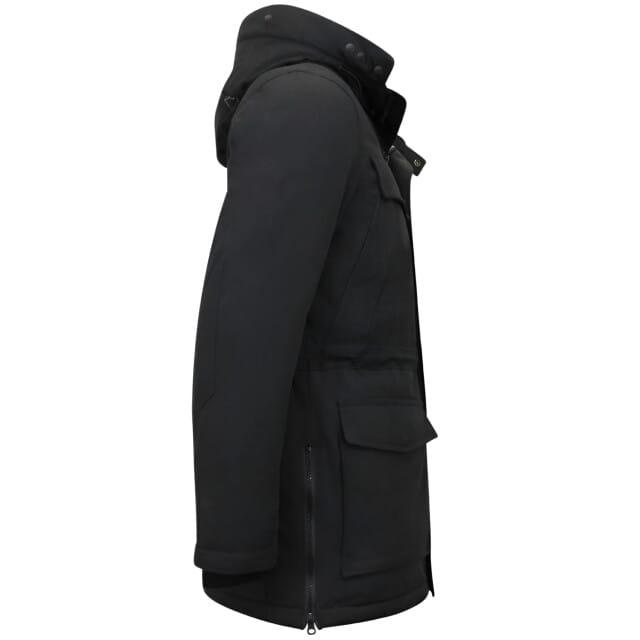 Lange Heren Parka Jas met Capuchon - 891- Zwart