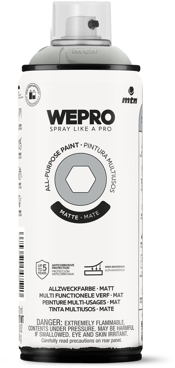 Spuitbus Grijs Panot Mat MTN WEPRO ALL-PURPOSE PAINT 400ML