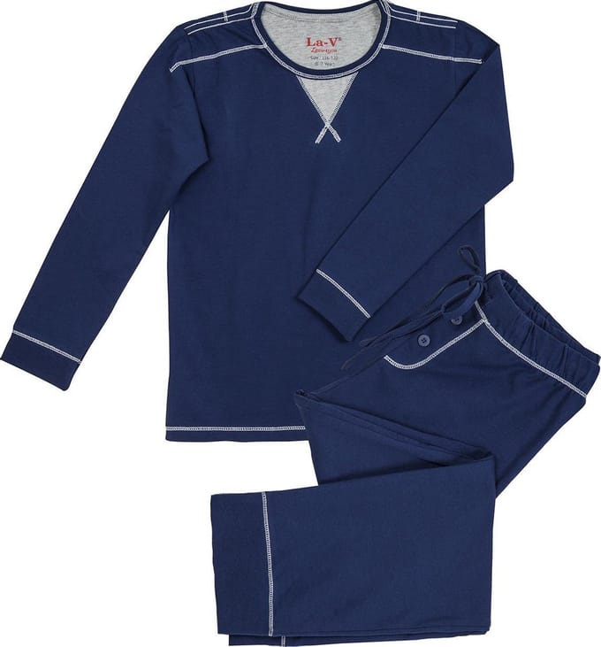 La-V pyjama sets voor jongens donkerblauw 152-158