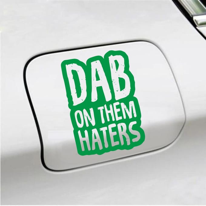 Bumpersticker - Dab On Them Haters - 10 X 14,5 - Groen