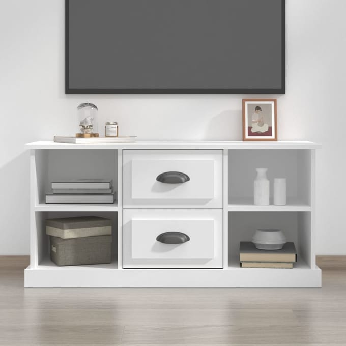 vidaXL - Tv-meubel - 99,5x35,5x48 - cm - bewerkt - hout - wit