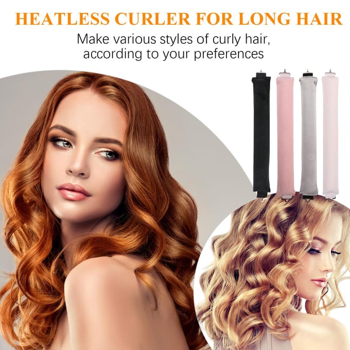 Lot de 3 bigoudis paresseux pour cheveux ondulés 0 rose