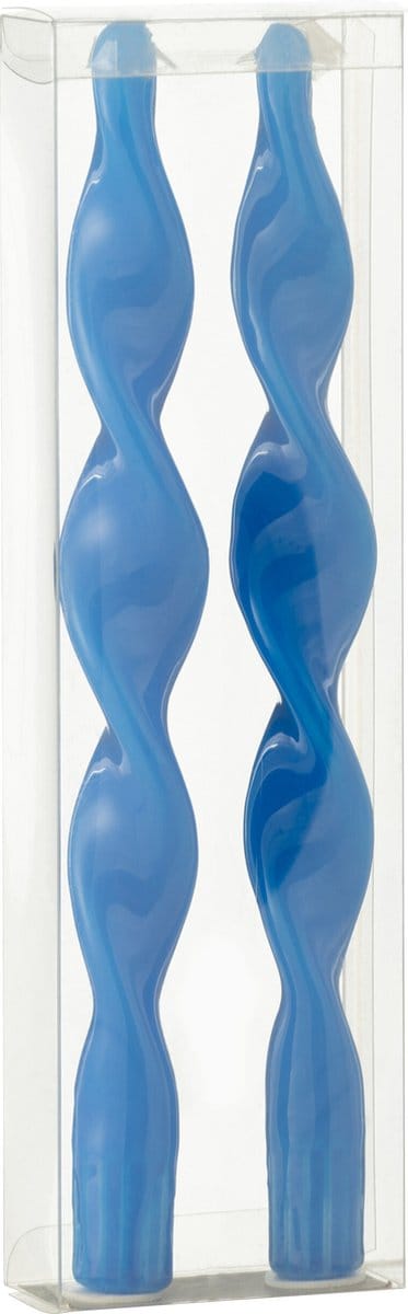 J-Line kaars Gedraaid - blauw - small - 35U - doos van 2