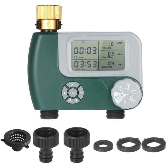 Programmeerbare digitale slangkraantimer Buitenbatterijaangedreven automatisch sproeisysteem US Faucet Connection gray
