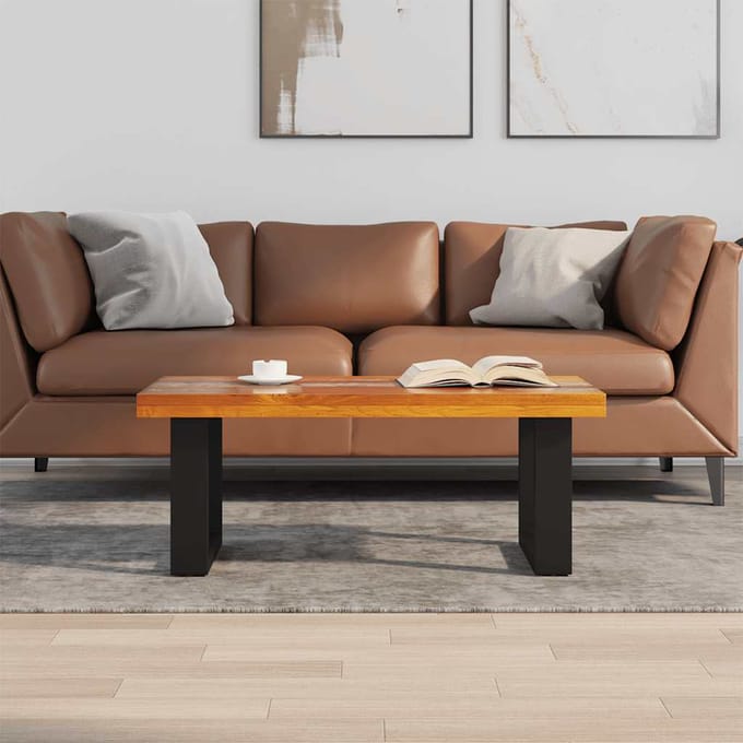 vidaXL - Salontafel - massief - teakhout - hars - 100x50 - cm