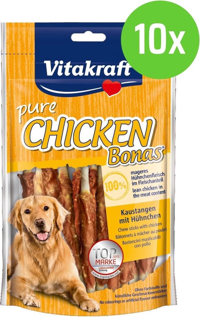 Vitakraft CHICKEN Bonas Sticks Kip - hondensnack - 80 gram - 10 verpakkingen